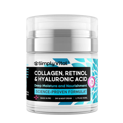 Crema Facial Con Colágeno, Retinol & Ácido Hialurónico